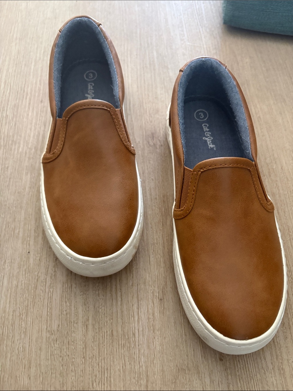 Cat & Jack Men's Slip-On Loafers in Brown with White Sole
